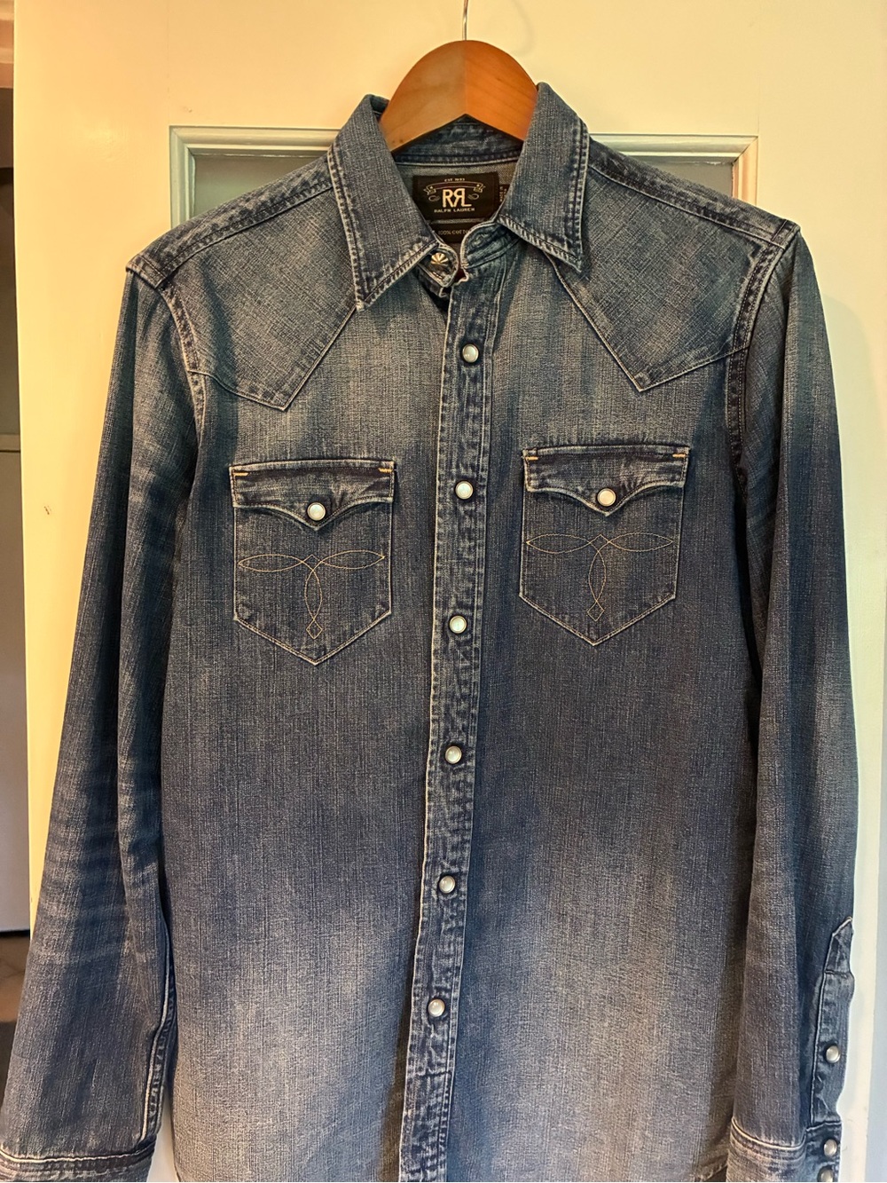 Ralph Lauren Denim Western Button-Down Shirt - Faded Blue